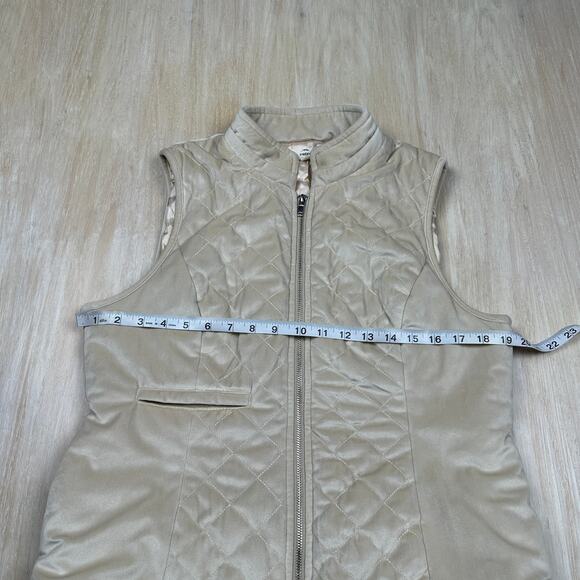 Entro Ivory Quilted Winter Full Zip Sleeveless Outdoor Casual Chic Vest Large - Picture 8 of 16